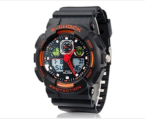Ak1055 Round Dial Al35 Movement 50m Waterproof Diving Wrist Watch with TPU Rubber Strap &amp; Red Pointer (Orange) M.