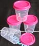 Tupperware 4 Pc Midget Set with Rose Pink Seals