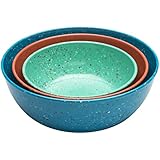 Zak! Designs Confetti Nested Serving Bowls (Set of 3), Durable and BPA-free Melamine, Tropics