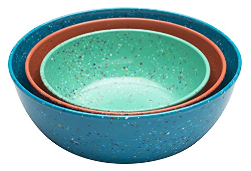 Zak! Designs Confetti Nested Serving Bowls (Set of 3), Durable and BPA-free Melamine, Tropics