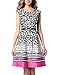 Yacun Women's Printed Stripe Polka Dot Party Fit and Flare Dress for Work