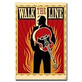 (24x36) Walk the Line Movie (Guitar & Flames) Poster Print
