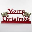16.5" Santa Claus Classics Red Glittered "Merry Christmas" Wooden Table Top Sign