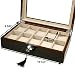 10 Watch Box Ebony Finish Large Compartments High Clearance Glass Top 10 Watch Box Ebony Finish Large Compartments High Clearance Glass Top