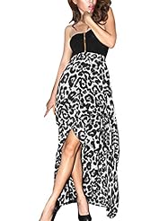 Strapless Leopard Print Stretchy Sleeveless  Dress