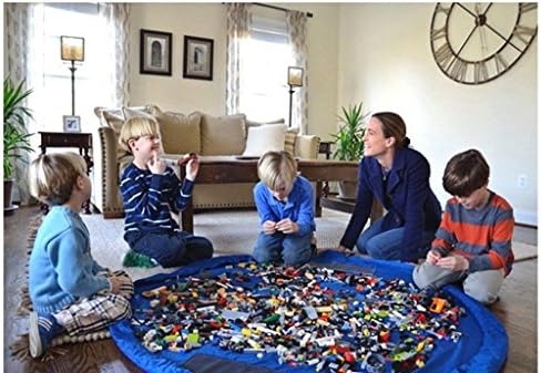 Children's Play Mat and Toys Storage Bag, Homure® Large 59 Inch Kids Toy Organizer Quick Pouch Playbag Blue - Great for Storing Small/Medium Size Toys and Other Outdoor Floor Mat Activities