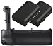 Battery Grip Kit for Canon EOS 6D Digital SLR Camera Includes Qty 2 Replacement LP-E6 Batteries + Vertical Battery Grip + More
