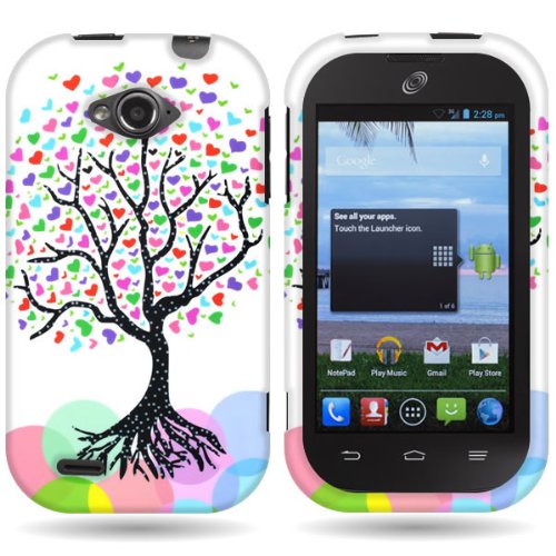 CoverON® Hard Slim Design Case for ZTE Savvy - with Cover Removal Pry Tool - Love Tree