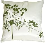 Pillow Decor - White with Green Spring Flower 16 x 16 Decorative Throw Pillow