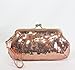 Coach Sequin Occasion Framed Clutch Evening Bag Purse 46727 Rose Gold