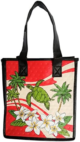 HAWAIIAN HONU TURTLE TOTE BAG REUSABLE GIFT BAGS HAWAII LUAU PARTY GIFT SMALL 9X8X5.75 BABY SHOWER INSULATED LUNCH NON WOVEN BLUE MELE KALIKIMAKA CHRISTMAS