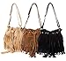 Zeagoo Womens Faux Suede Fringe Tassels Cross-body Shoulder Bag
