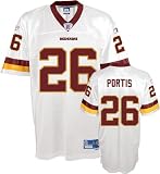 Clinton Portis White Reebok NFL Premier Washington Redskins Jersey - Medium