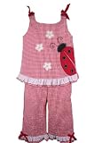 Good Lad Spring/Summer Red Gingham Lady Bug Girls Capri Pant Set