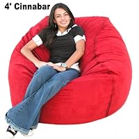 4-feet Cinnabar Cozy Sac Bean Bag Chair Love Seat