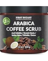 100% Natural Arabica Coffee Scrub 12 oz. with Organic Coffee, Coconut and Shea Butter - Best Acne, Anti Cellulite and Stretch Mark treatment, Spider Vein Therapy for Varicose Veins & Eczema