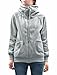 Allegra K Winter Women Full Zip Hoodie Varsity Hoody Hooded Coat Light Grey XL