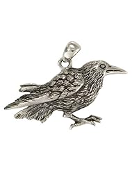 Silver Raven Pendant Totem Wiccan Pagan Symbol Of Creation and Magic