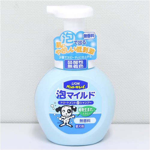ライオン　ペットキレイ　泡マイルド　トリートメント　in　シャンプー　愛犬用　250ml 無香