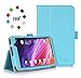 ASUS MeMo Pad 7 ME 176CX Case Cover, FYY Premium Soft Folio Leather Case for ASUS MeMo Pad 7 ME 176CX Cyan (With Auto Wake/Sleep Feature)