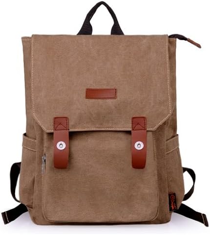 Icon Best Canvas Backpacks for Girls Leisure Book Bags for School (Brown)