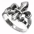Sterling Silver Ring - Fleur de lis - Face Width: 19mm - Band Width: 3mm - Size: 5-10Band Width: 3mm - Size: 6-9