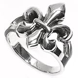Sterling Silver Ring - Fleur de lis - Size: 6-9