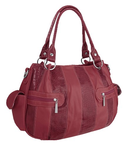 EyeCatchBags - Kimi Faux Leather Womens Grab Bag Handbag Red
