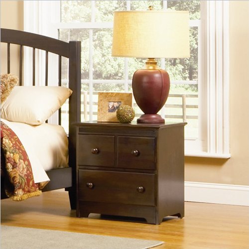 Atlantic Furniture Windsor 2 Drawer Nightstand in Antique Walnut Atlantic Furniture Windsor 2 Drawer Nightstand in Antique Walnut