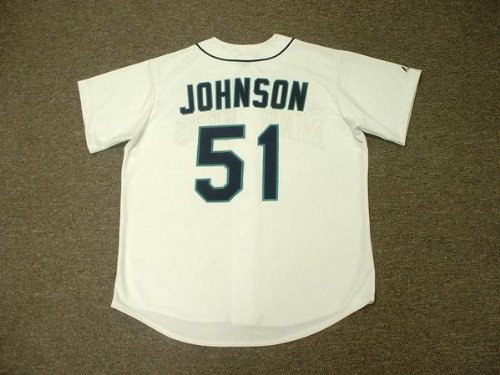 RANDY JOHNSON Seattle Mariners 1997 Majestic Throwback Home Baseball Jersey, LARGE