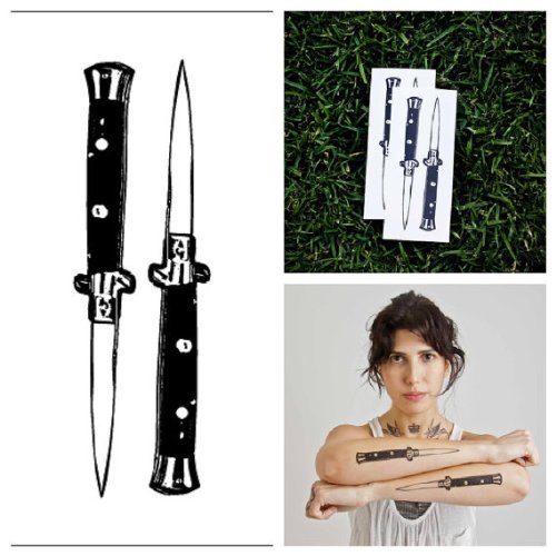 Tattify Switch Blade Temporary Tattoo - Double Dagger Switchblade Extravaganza (Set of 4) Tattify Switch Blade Temporary Tattoo - Double Dagger Switchblade Extravaganza (Set of 4)