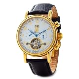 Constantin Durmont Herren-Armbanduhr XL Tradition Analog Automatik Leder CD-TRAD-AT-LT-GDGD-WH