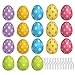 VictoryStore Yard Sign Outdoor Lawn Decorations - Easter Pathway Markers, Set of 18 Colorful Spotted Eggs, Includes 18 Stakes, 13423