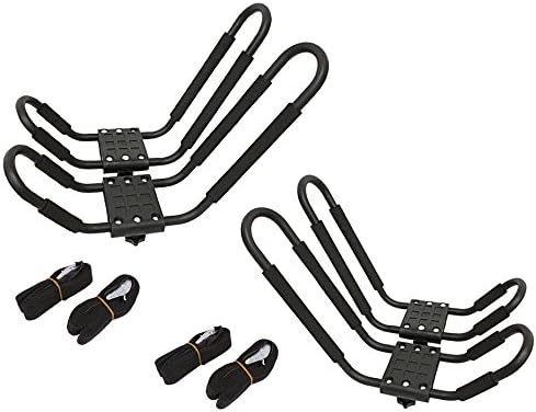 2 Pair Universal SUV Canoe Car Top Mount Carrier Surf Ski Snowboard Roof Rack Kayak Boat VAN Cross J-bar