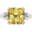 Mott's Three Stone Canary CZ Ring