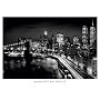 Manhattan Night (Skyline, Bridge, WTC) Art Poster Print - 24" X 36"