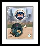 New York Mets Team Logo and Cap Collage Framed 8x10 Photograph