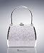 Metallic Frame Classic Sequins Clutch Evening Bag , Silver