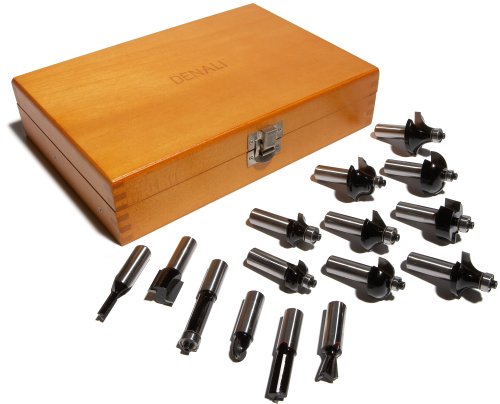 Denali 15-Piece Introductory Tungsten Carbide Router Bit Set in Wooden Box