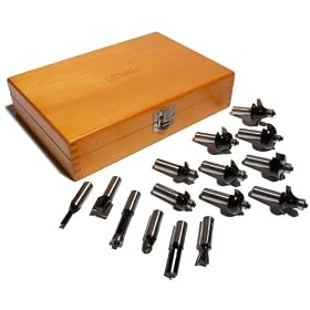 Denali 15-Piece Introductory Tungsten Carbide Router Bit Set in Wooden Box by Denali