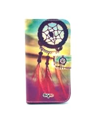 Wireless: Bayke Brand / Samsung Galaxy S3 SIII (At&t / Verizon / US Cellular / Sprint / T-Mobile / Unlocked) PU Leather Wallet Type Flip Case Cover with Credit Card Holder Slots (Dream Catcher Print) - BAYKE