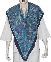 Hand Painted Crepe Square Silk Scarf 44 x 44 inches (sqsrf076)
