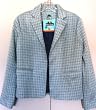 LtBlue/Grey Hounds Tooth Blazer Jacket with Notch Collar Fully Lined 2 Pockets Sizes XS-XL