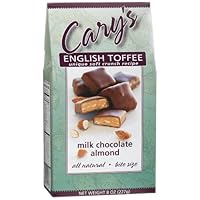 Cary's Of Oregon Milk Chocolate Almond English Toffee, 8-Ounce Boxes (Pack of 4)
