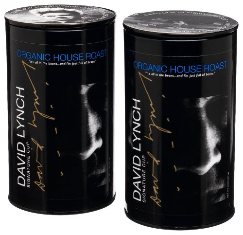David Lynch Organic Coffee, House Roast Whole Bean, 2-Count 8-Ounce Canisters