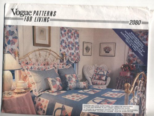 Vogue Patterns for Living Duvet Cover, Dust Ruffle, Bed Pillows and Balloon Shades Sewing Instructions #2080