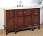 Upperclass Furniture LF45 53'' Sink Chest- Under Mount White Ceramic Sink- Ivory Cream Marble Counter Top