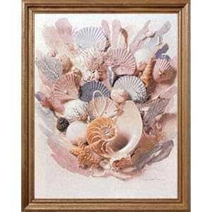 Ocean Starfish Sea Shell Beach Bathroom Wall Decor Picture Oak Framed Art Print