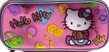 Hello Kitty Pink Canvas Pencil Case with drawing pencils & misc. novelties