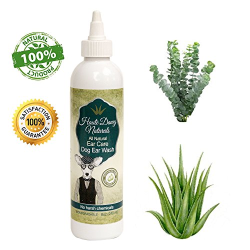 Dog Ear Cleaner & Solution - Ear Wash - All Natural - Yeast, Mites & Ear Infections - Cleans Itchy Ear Wax Buildup - Deodorizes & Eliminates Odor - by Haute Dawg Naturals - Made in USA Dog Ear Cleaner & Solution - Ear Wash - All Natural - Yeast, Mites & Ear Infections - Cleans Itchy Ear Wax Buildup - Deodorizes & Eliminates Odor - by Haute Dawg Naturals - Made in USA